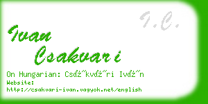 ivan csakvari business card